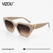 Luxury Cat-Eye Sunglasses – Nude Beige Brown Gradient Edition VZ-190