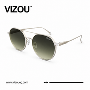 Luxury Round Aviator Sunglasses – Silver Olive Gradient Edition VZ-235