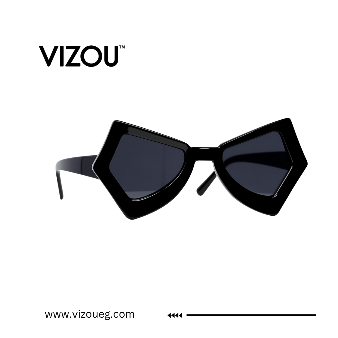 Black sunglasses with VIZOU branding on a white background Main image