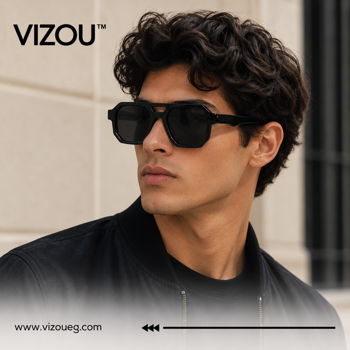 The Bold Oversized Square Sunglasses – Black Smoke Edition VZ-010