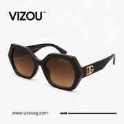Luxury Geometric Sunglasses – Dark Brown Gold Edition VZ-264