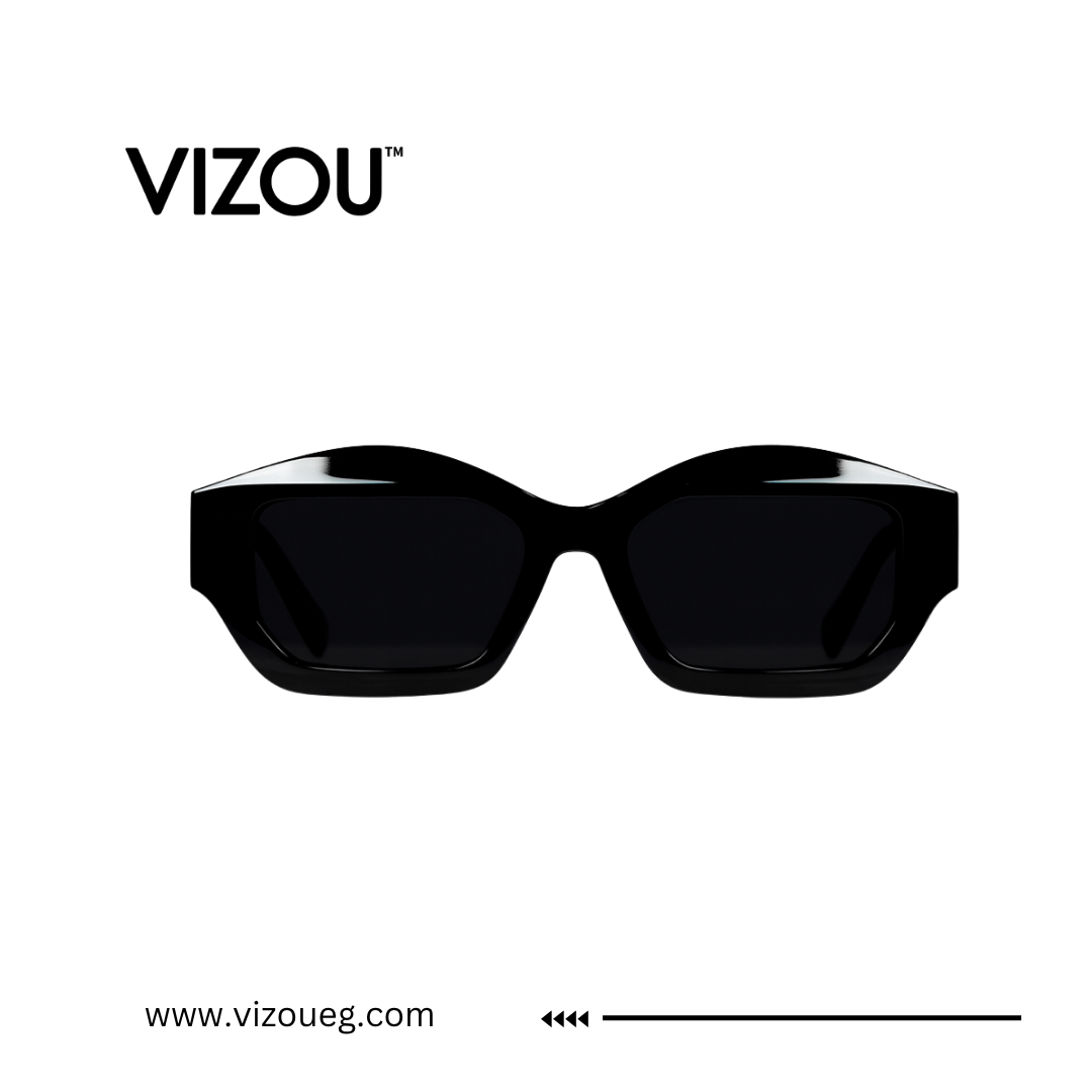 Black sunglasses with 'VIZOU' branding on a white background Main image