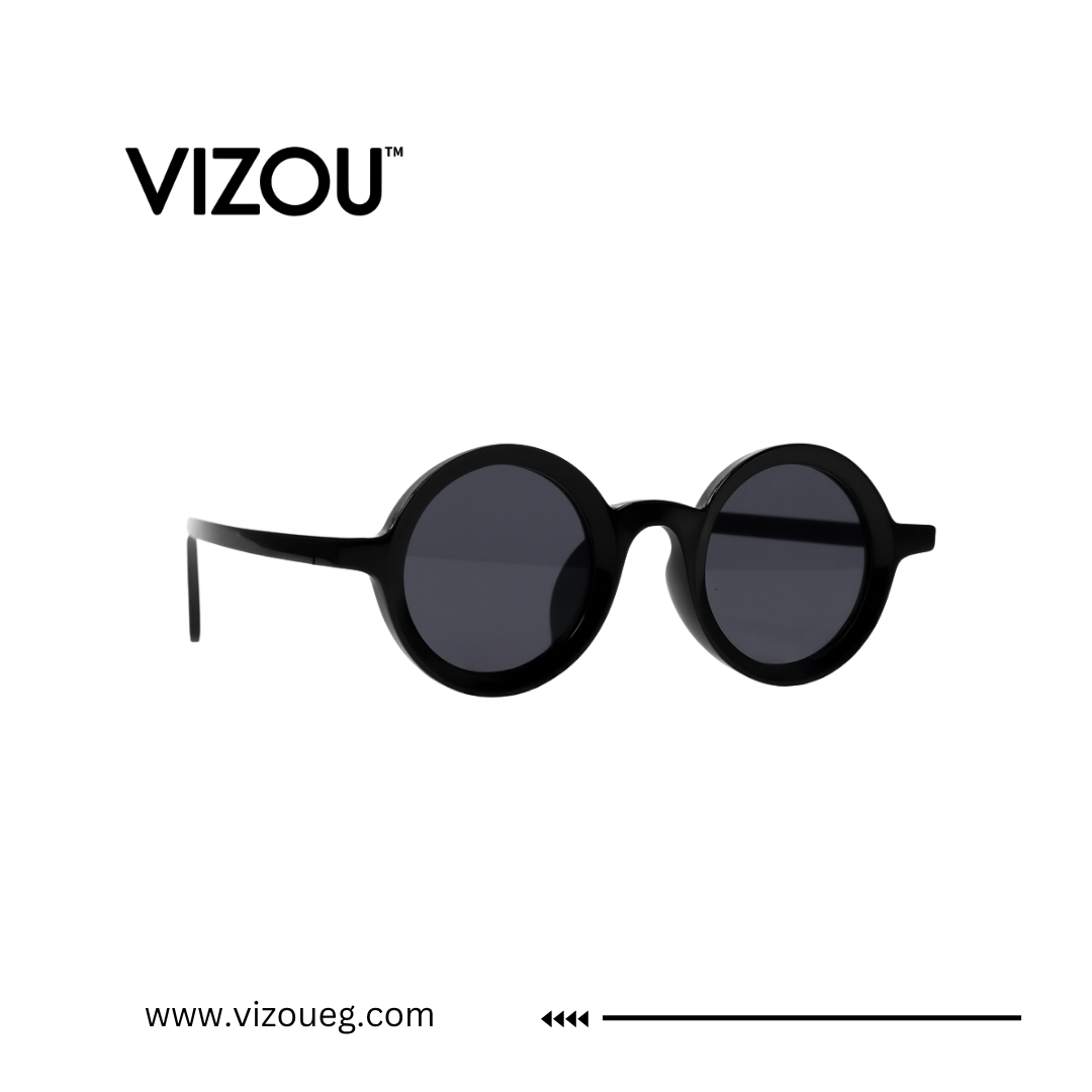 Black sunglasses with 'VIZOU' branding on a white background Main image