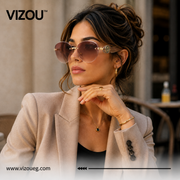 Luxury Rimless Butterfly Sunglasses – Blush Rose Gold Edition VZ-277