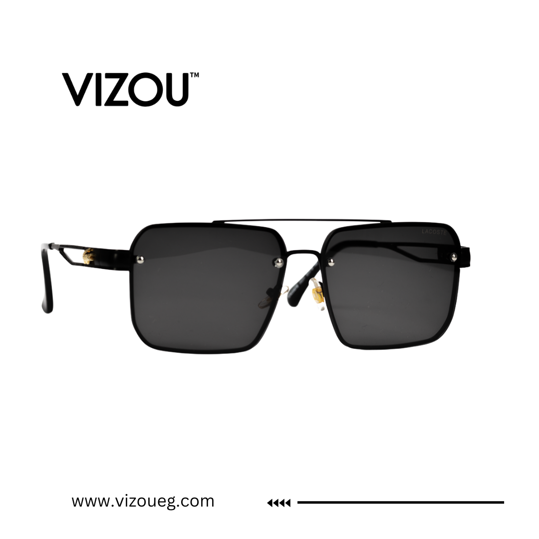 Black sunglasses with 'VIZOU' branding on a white background Main image