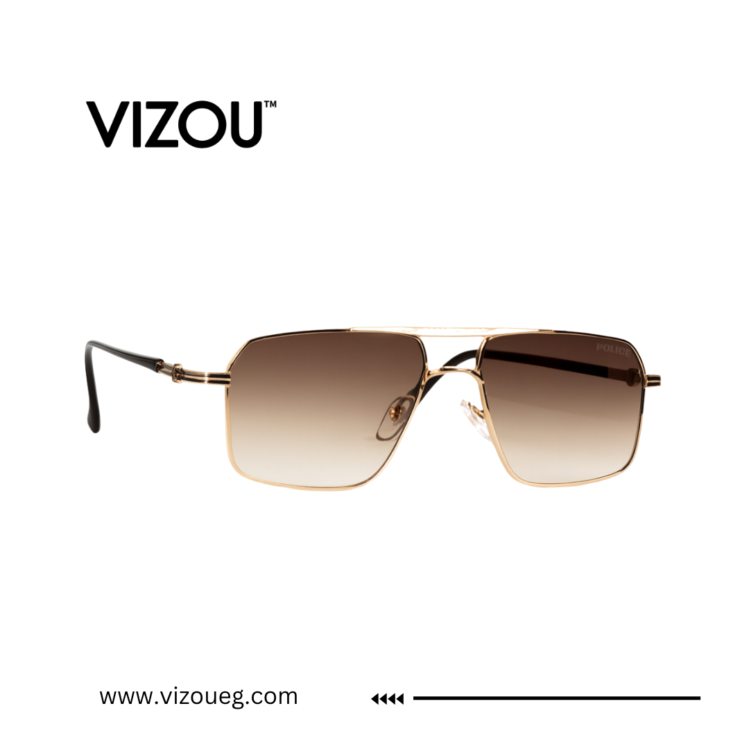 Sunglasses with gradient lenses on a white background, featuring the VIZOU brand. Main image