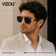 Luxury Square Navigator Sunglasses – Gold Black Edition VZ-253