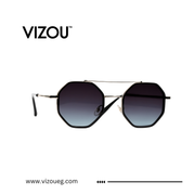 Sunglasses with gradient lenses on a white background, featuring the VIZOU brand.