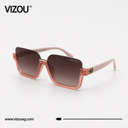 Luxury Oversized Square Sunglasses – Transparent Blush Pink Gradient Edition VZ-175