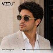 Luxury Round Double-Bridge Sunglasses – Gold Smoke Gradient Edition VZ-187