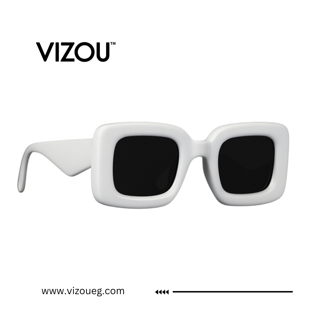 The Oversized Bold Square Sunglasses – Glossy White Edition VZ-058 Main image
