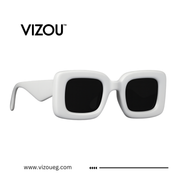 The Oversized Bold Square Sunglasses – Glossy White Edition VZ-058