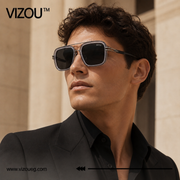 Luxury Square Aviator Sunglasses – Smoke Grey Gunmetal Edition VZ-229