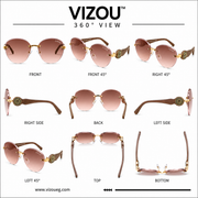 Luxury Rimless Butterfly Sunglasses – Blush Rose Gold Edition VZ-277