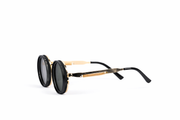 The Vintage Steampunk Round Sunglasses – Black &Gold Edition VZ-042