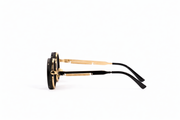The Vintage Steampunk Round Sunglasses – Black &Gold Edition VZ-042