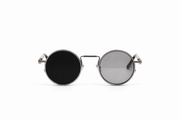 The Steampunk Round Sunglasses – Silver Black Edition VZ-044