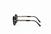 The Steampunk Round Sunglasses – Silver Black Edition VZ-044