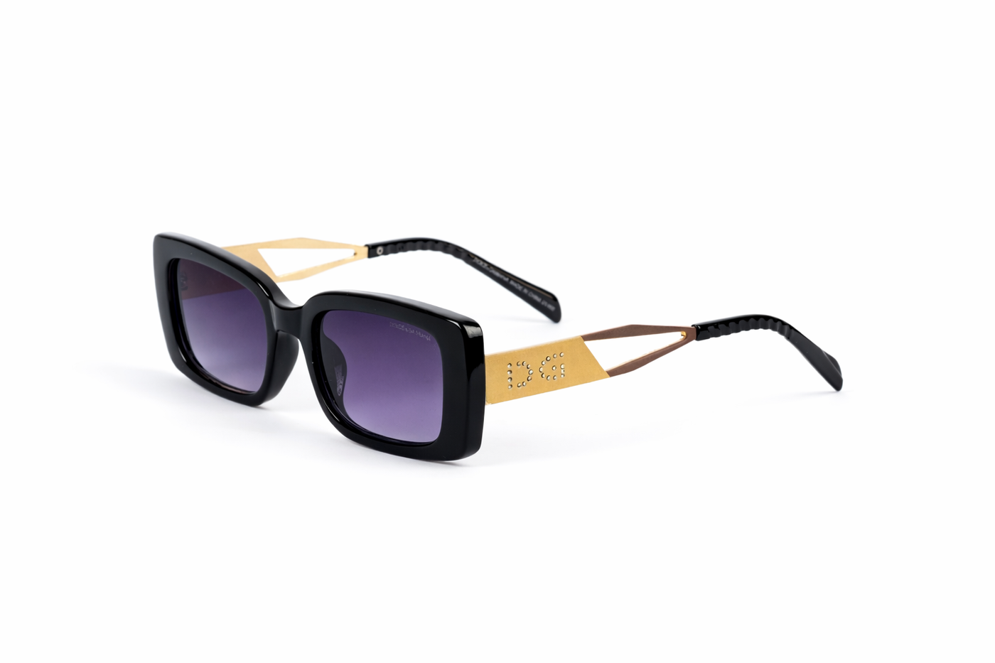 The Luxury Square Sunglasses – Black &amp; Gold Edition VZ-045