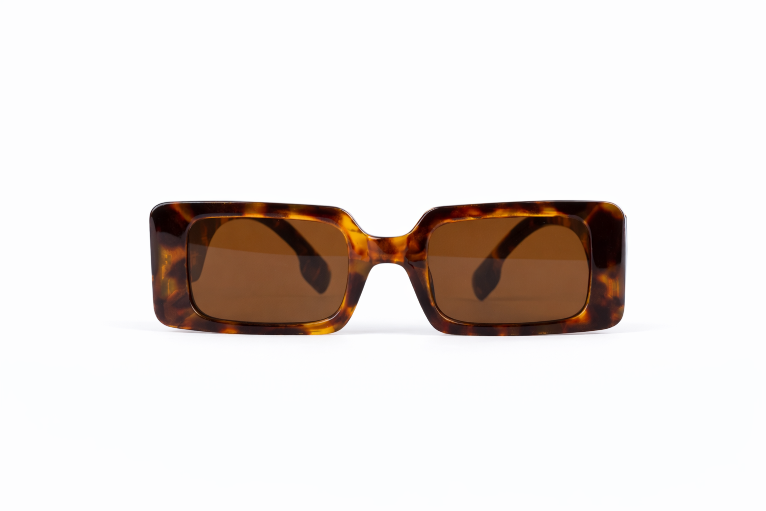 The Retro Bold Rectangle Sunglasses – Tortoiseshell Edition VZ-048 Secondary image