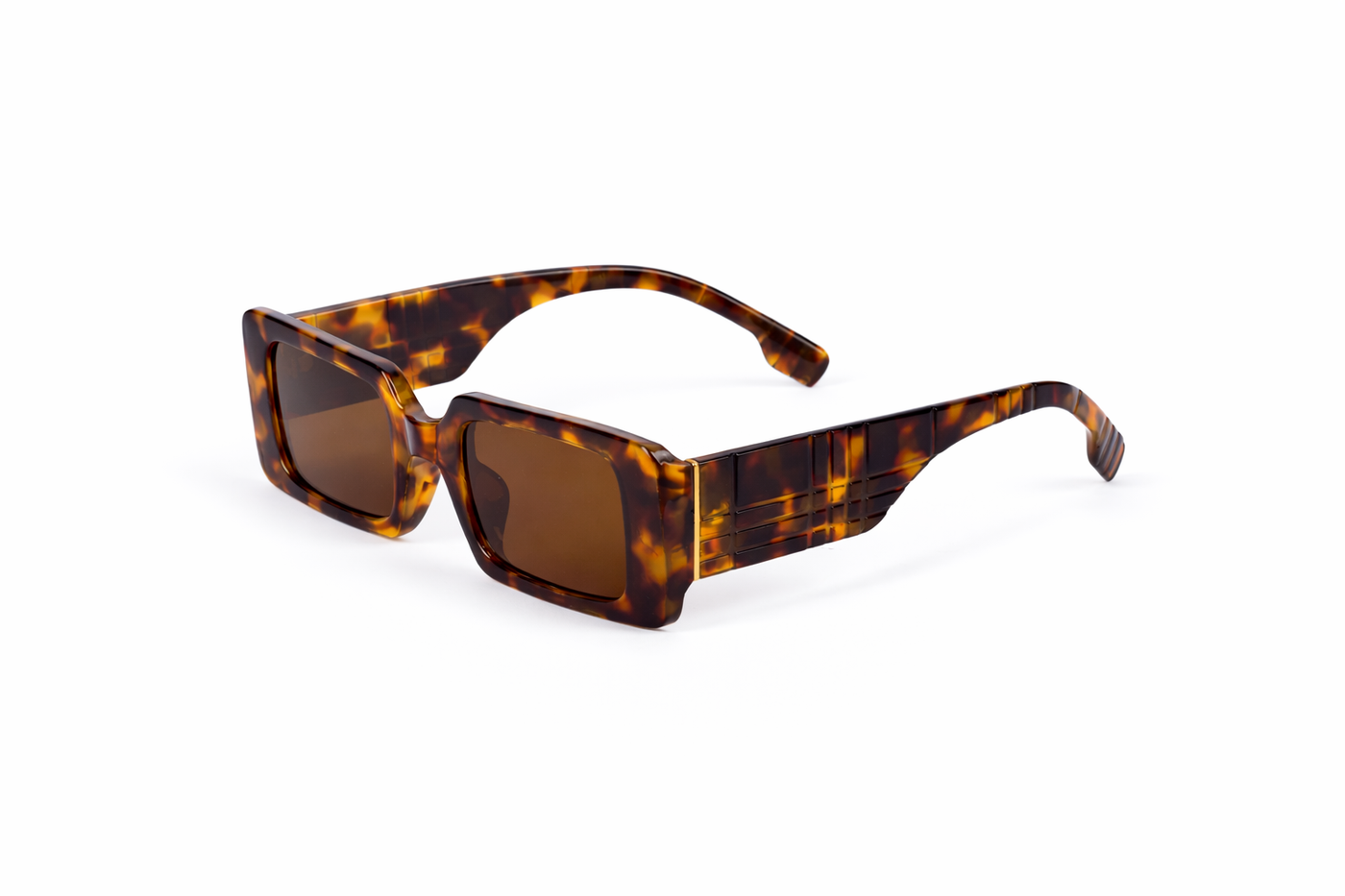 The Retro Bold Rectangle Sunglasses – Tortoiseshell Edition VZ-048