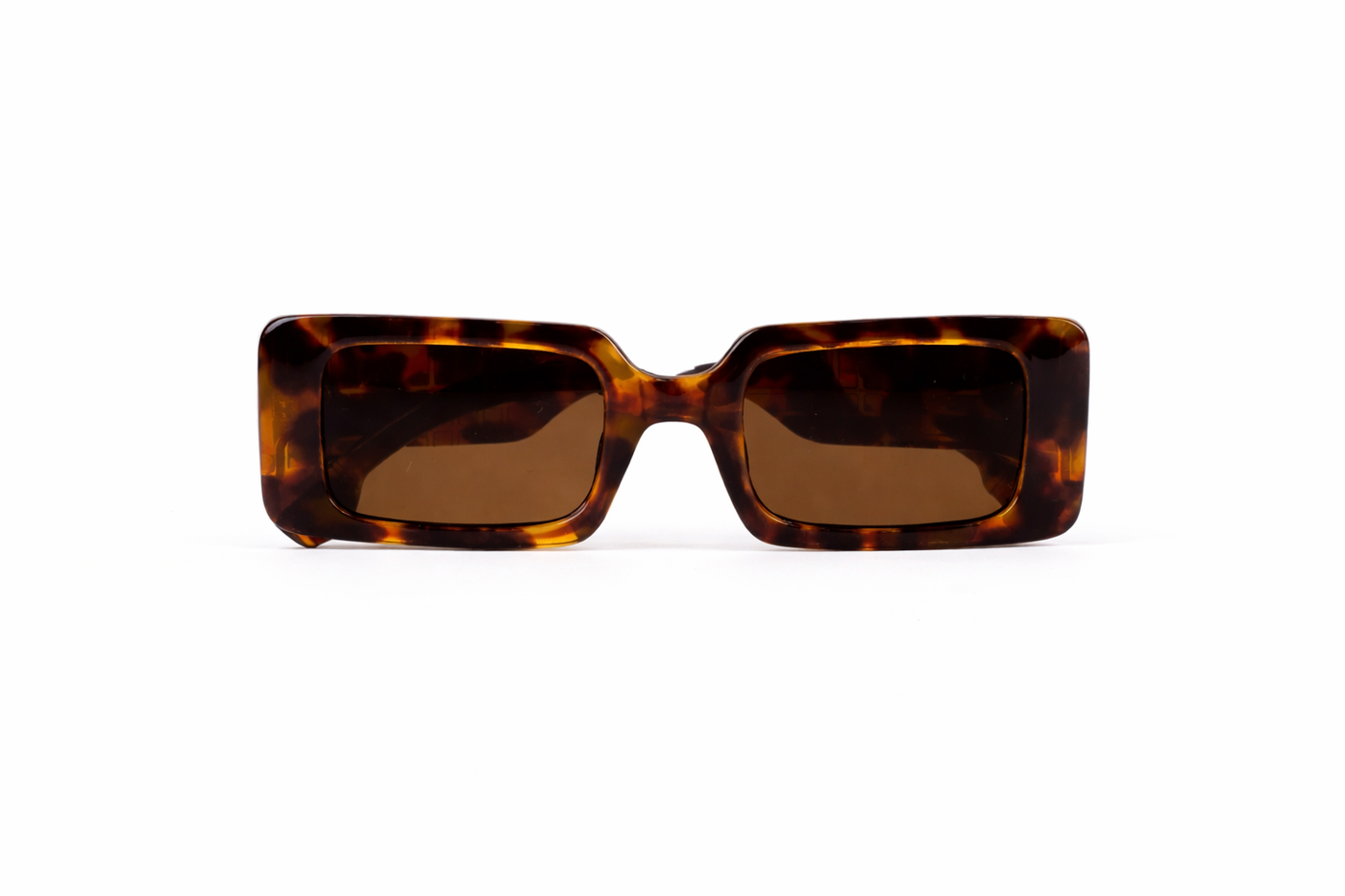 The Retro Bold Rectangle Sunglasses – Tortoiseshell Edition VZ-048