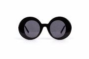 The Oversized Round Statement Sunglasses – Glossy Black Edition VZ-054
