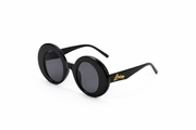 The Oversized Round Statement Sunglasses – Glossy Black Edition VZ-054