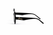 The Oversized Round Statement Sunglasses – Glossy Black Edition VZ-054