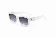 The Luxury Oversized Square Sunglasses – White &amp; Gold Edition VZ-057