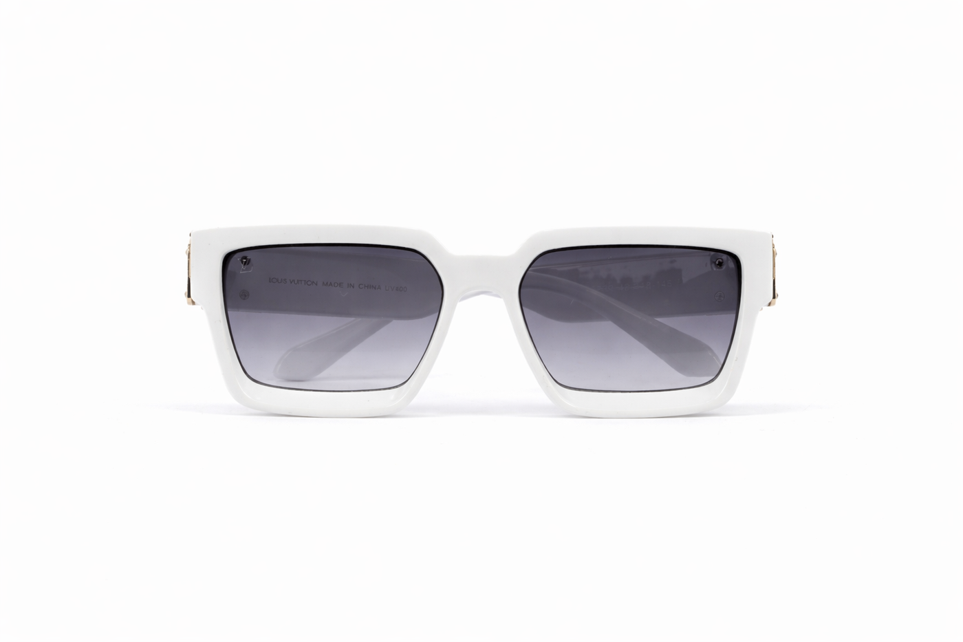 The Luxury Oversized Square Sunglasses – White &amp; Gold Edition VZ-057