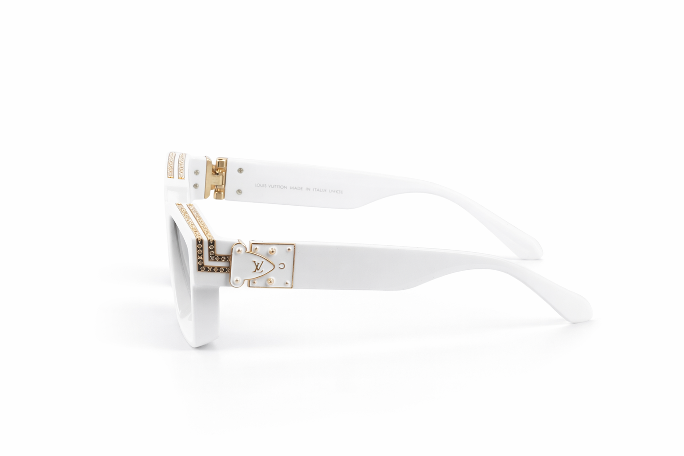 The Luxury Oversized Square Sunglasses – White &amp; Gold Edition VZ-057