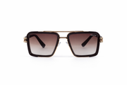The Luxury Double-Bridge Square Sunglasses – Gold &amp; Brown Edition VZ-059