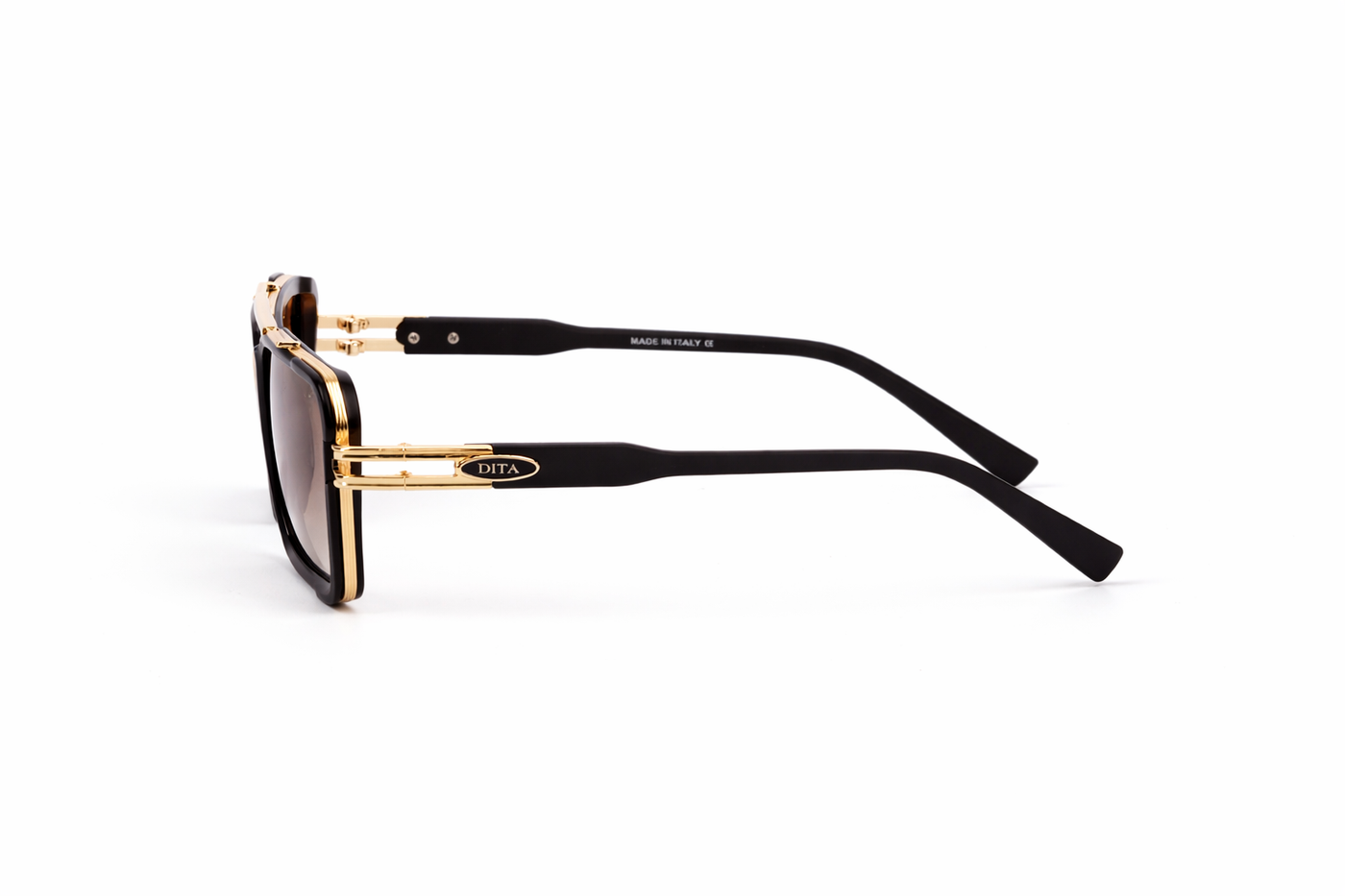 The Luxury Double-Bridge Square Sunglasses – Gold &amp; Brown Edition VZ-059