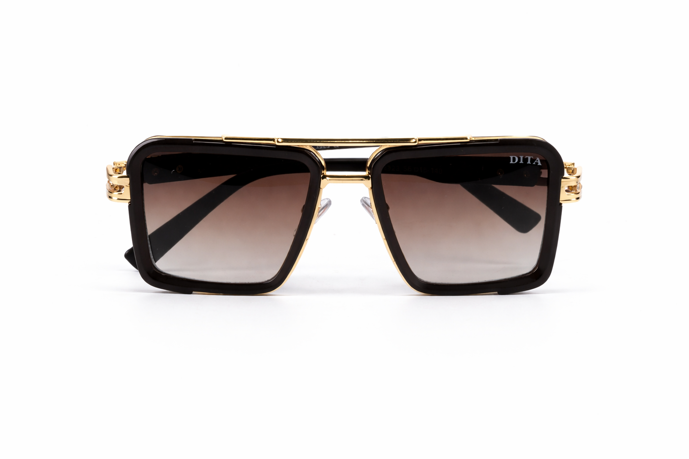 The Luxury Double-Bridge Square Sunglasses – Gold &amp; Brown Edition VZ-059