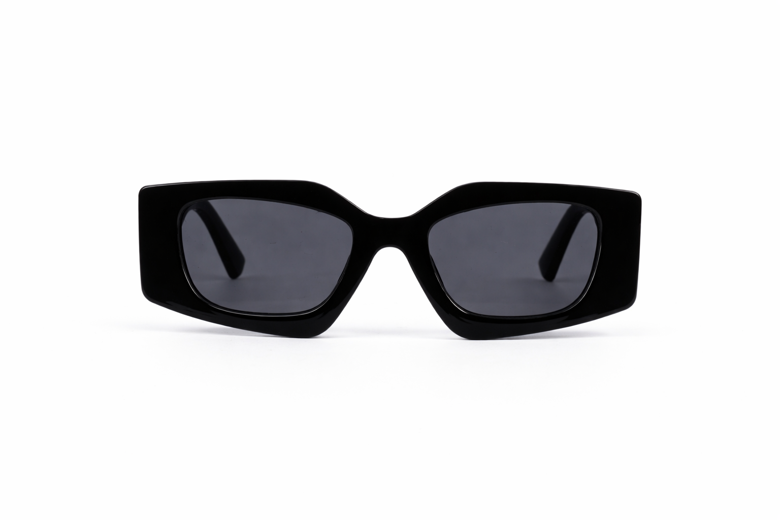 The Bold Angular Statement Sunglasses – Glossy Black &amp; Gold Edition VZ-060 Secondary image
