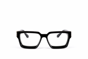 Luxury Square Frame Eyeglasses – Glossy Black Gold Edition VZ-002