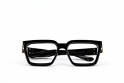 Luxury Square Frame Eyeglasses – Glossy Black Gold Edition VZ-002