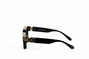 Luxury Square Frame Eyeglasses – Glossy Black Gold Edition VZ-002