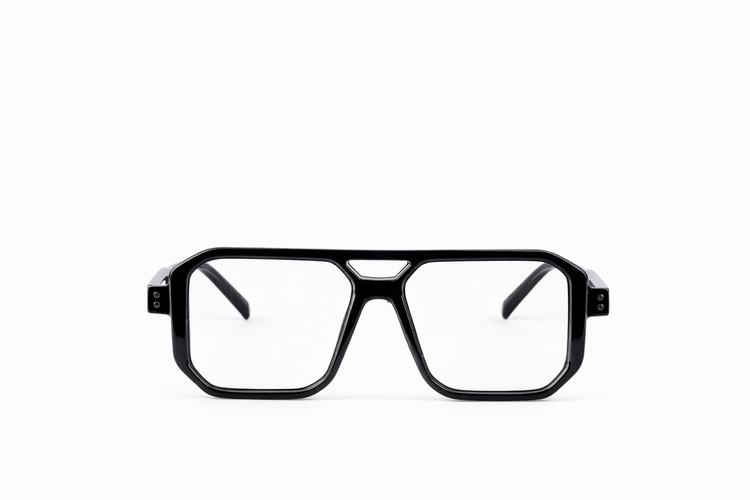 The Bold Oversized Square Eyeglasses – Glossy Black Edition VZ-007 Secondary image