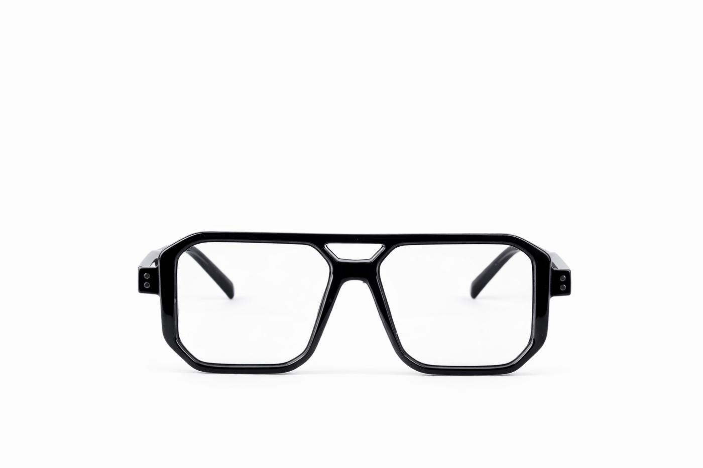 The Bold Oversized Square Eyeglasses – Glossy Black Edition VZ-007