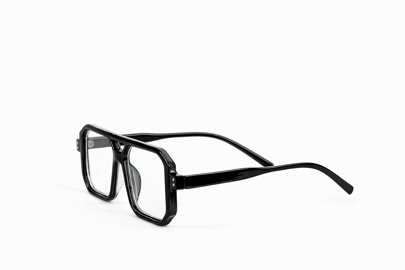 The Bold Oversized Square Eyeglasses – Glossy Black Edition VZ-007