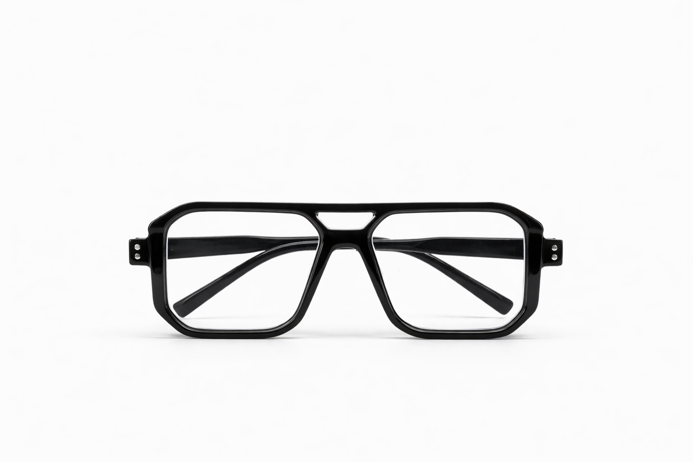 The Bold Oversized Square Eyeglasses – Glossy Black Edition VZ-007