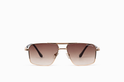 The Classic Gold Aviator Square Sunglasses – Brown Gradient Edition VZ-008