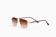 The Classic Gold Aviator Square Sunglasses – Brown Gradient Edition VZ-008