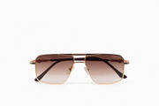 The Classic Gold Aviator Square Sunglasses – Brown Gradient Edition VZ-008