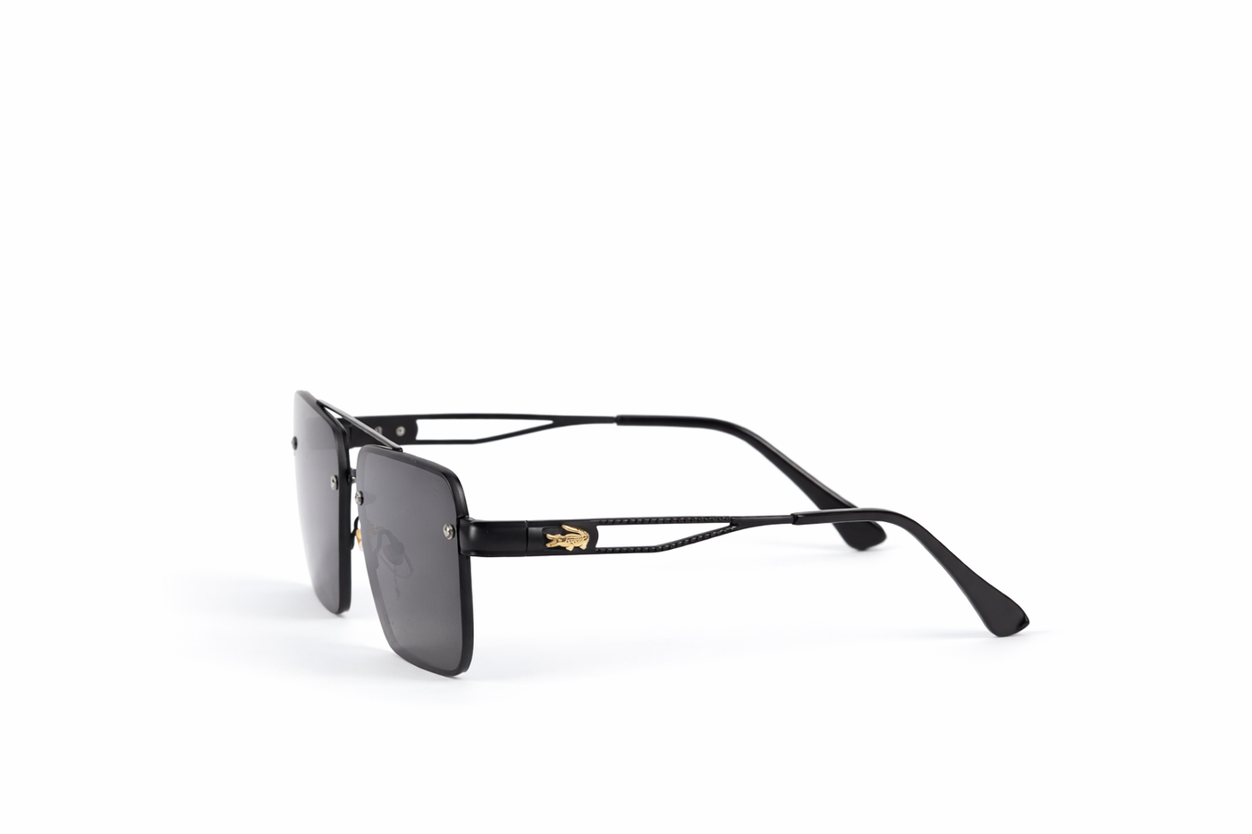 The Modern Flat Top Square Sunglasses – Black Smoke Edition VZ-012