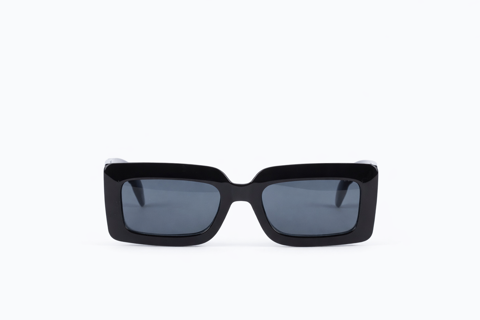 The Oversized Shielded Square Sunglasses – Glossy Black Edition VZ-013 Secondary image