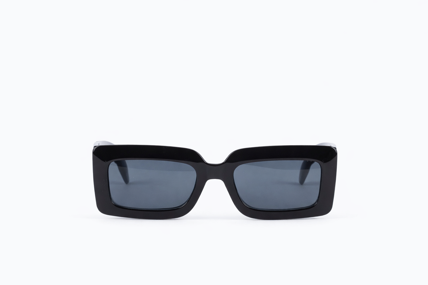 The Oversized Shielded Square Sunglasses – Glossy Black Edition VZ-013