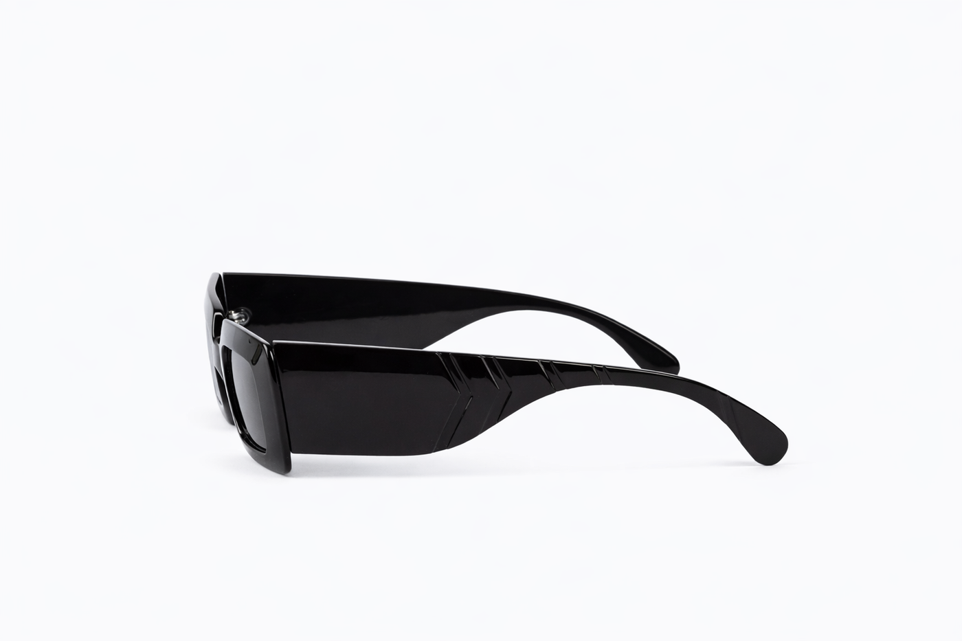 The Oversized Shielded Square Sunglasses – Glossy Black Edition VZ-013